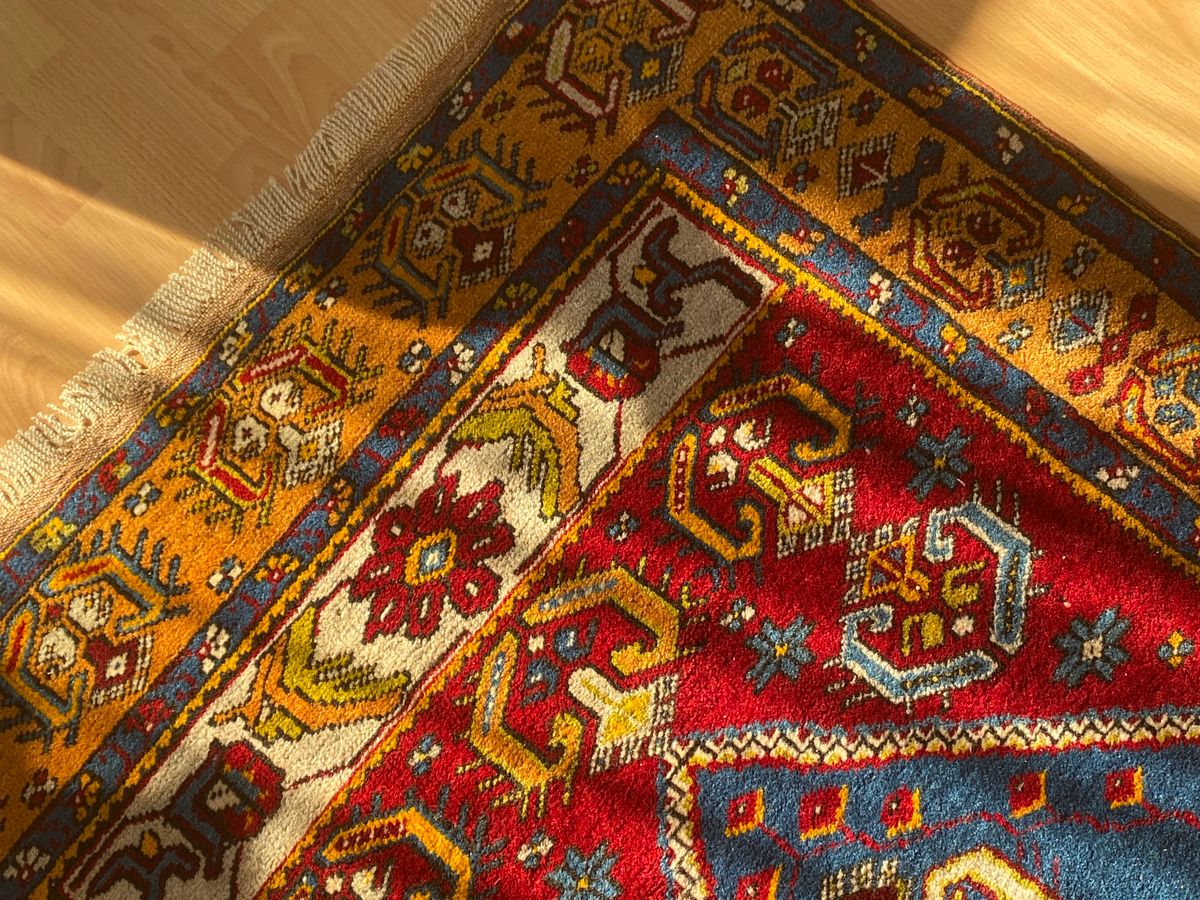Gün ışığında desenli salon halısı